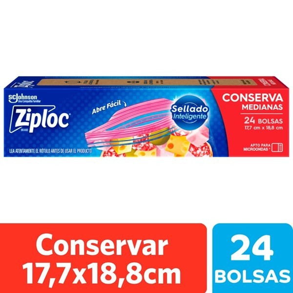 Ziploc Bolsas Herméticas Para Conservar Medianas (24 Unidades) #1