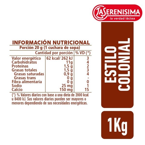 Dulce De Leche Colonial La Serenisima 1kg alt