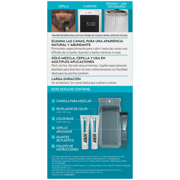 Just For Men Colorante Gel Castaño Oscuro Para Barba Y Bigote 3 Castaño Oscuro alt