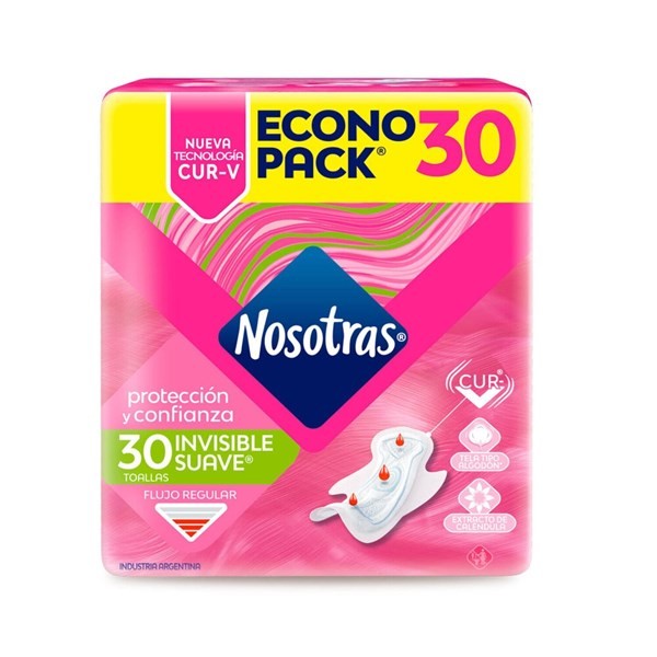 Nosotras Toalla Invisible Curv Tipo Algodón (30 Unidades) alt