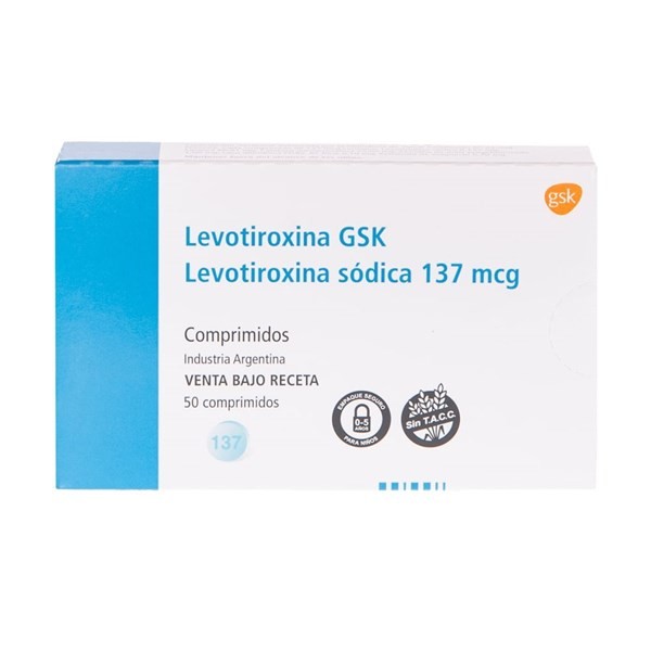 Glaxo Smithkline Levotiroxina Gsk Levotiroxina 137 Mcg x 50 Comp #1