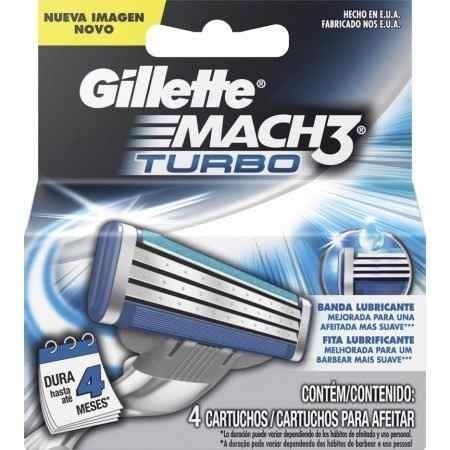 Gillette 3 mach Turbo Repuesto x 4 Unidades #1