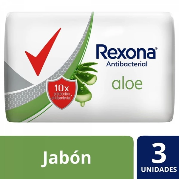 Rexona Jabón en Barra Antibacterial Aloe 90 gr (3 Unidades)