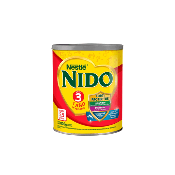 Leche en Polvo Nido 3 Prebioticos x 800 gr Capacidad #1