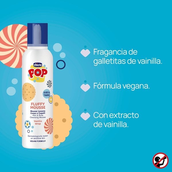 Chicco Espuma para Cabello Y Cuerpo Vainilla 200 ml alt