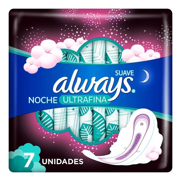 Always Toallas Femeninas Ultrafina Nocturna Con Alas 7 Unidades #1