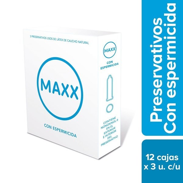Maxx Preservativos Espermicida (12 Cajas de 3 Unidades C/U) #1