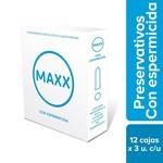 Maxx Preservativos Espermicida (12 Cajas de 3 Unidades C/U) #1