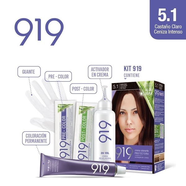 919 Kit Coloracion 5.1 Castaño Claro Ceniza Intenso alt