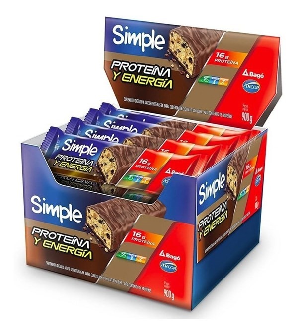 Bagó Simple Proteina Y Energia Sabor Original 16 Barritas de 45 g Único #1