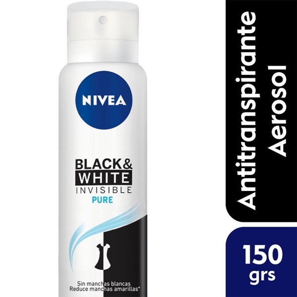 Nivea Aerosol Desodorante Mujer Invisible B&W Pure 150 Ml #1