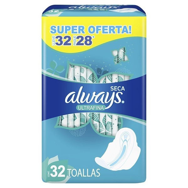 Always Toallitas Femeninas Secas Ultrafina (32 Unidades) alt