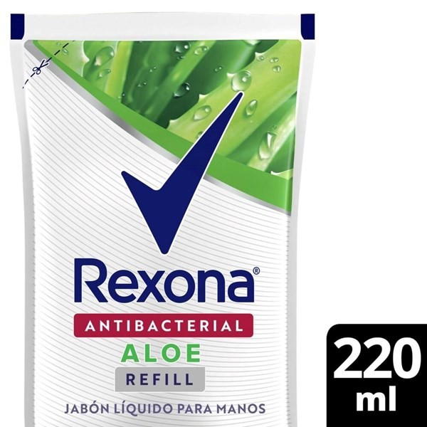 Jabon Liquido Rexona Antibacterial Aloe Refill X 220 Ml
