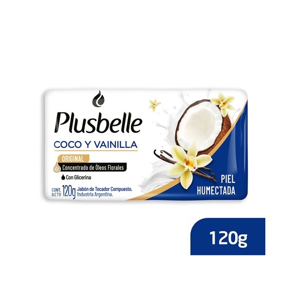 Jabón de Tocador Plusbelle de Coco Y Vainilla 120 grs #1