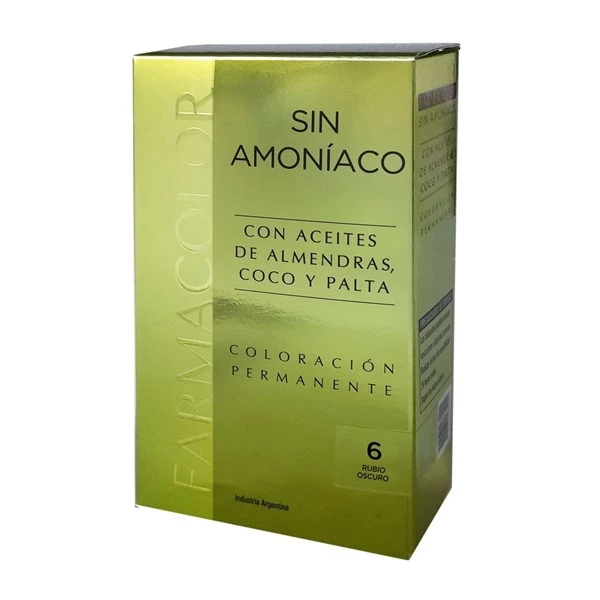 Farmacolor Kit de Coloracion Sin Amoniaco Color 6 Rubio Oscuro