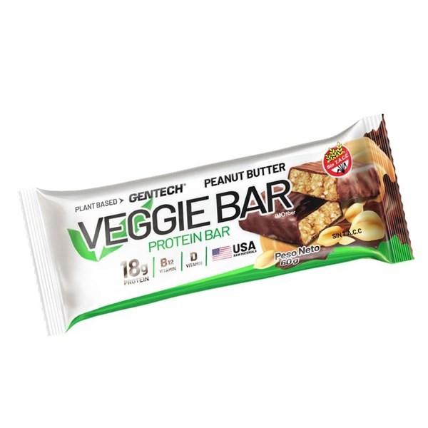 Gentech Veggie Bar Peanut Butter - 10 Unidades #1