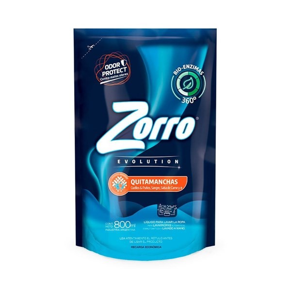 Zorro Jabon Líquido Evolution Quitamanchas Dp 800 ml #1