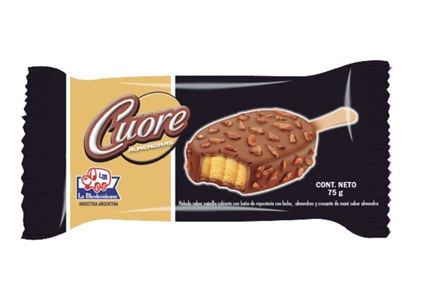 Helado La Montevideana Cuore Chocolate Con Almendras 75 gr. #1