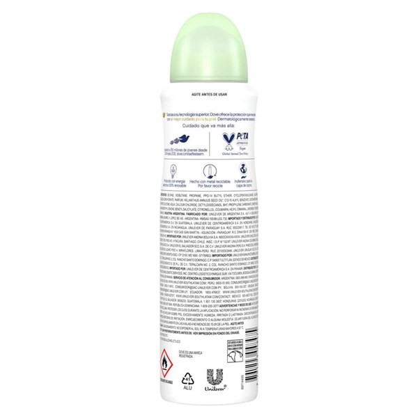 Dove Antitranspirante Aero Pepino Te Verde x 150 ml alt