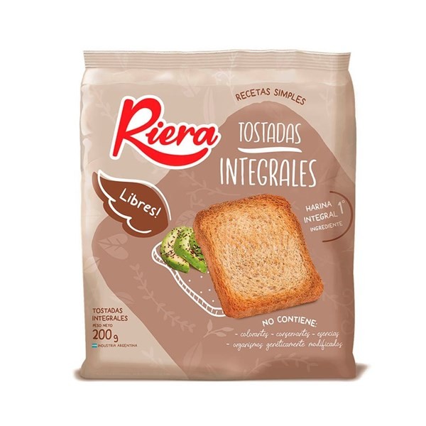 Tostadas  integrales Libres Riera 18 x 200 g #1