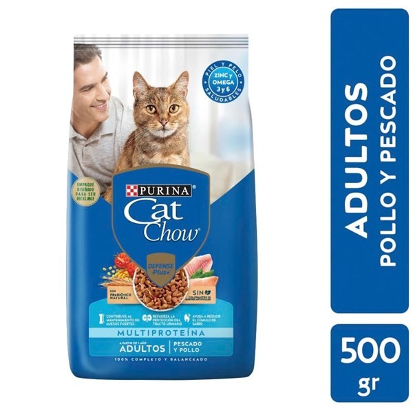 Alimento Gatos Cat Chow Adulto Pescado Pollo 500 G #1