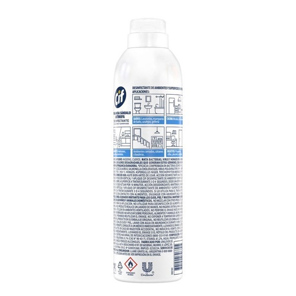Desinfectante de Ambientes Y Superficies Cif Sándalo Antimufa en Aerosol  260 g alt