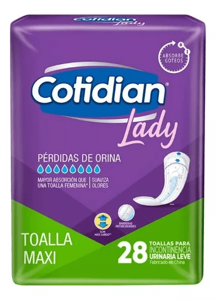 Cotidian Lady Toalla Incontinencia Maxi | 28 Unidades 
