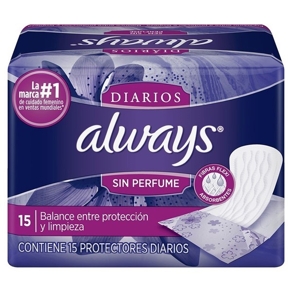 Always Protectores Diarios Sin Perfume (15 Unidades) alt