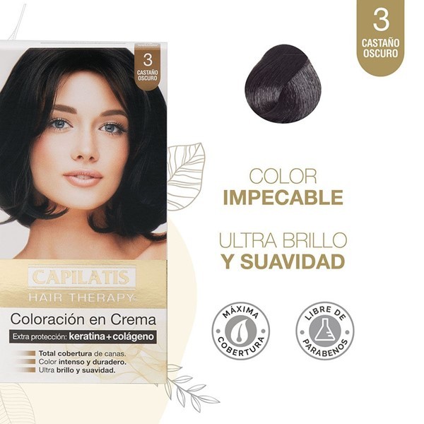 Capilatis Kit Coloración en Crema Castaño Oscuro N°3 alt