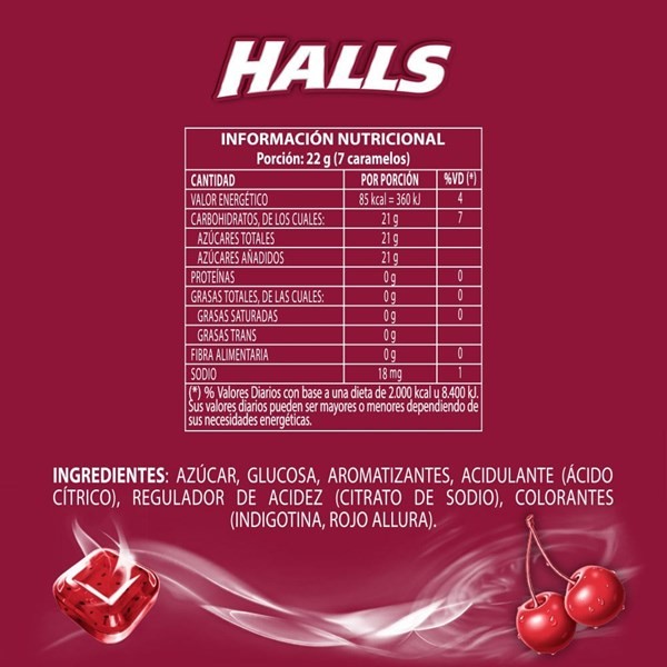 Caramelo Halls Cherry 28 g. alt