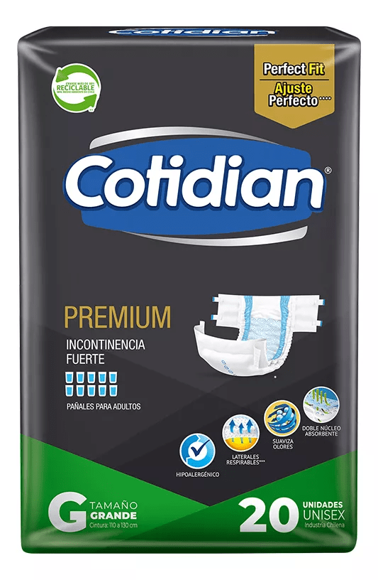 Cotidian Toallas Incontinencia Premium Talle G | 20 Unidades
