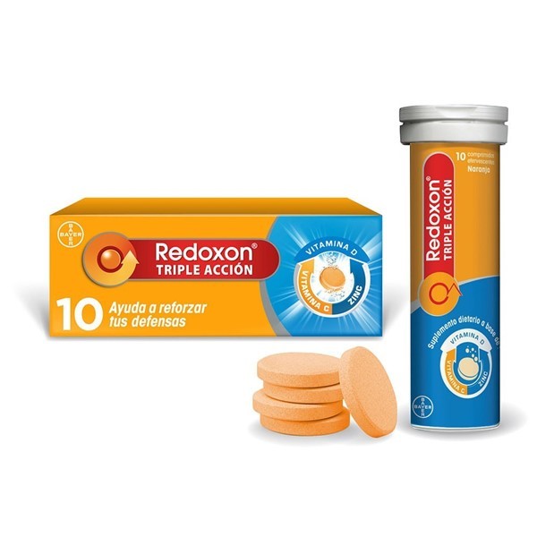 Redoxon Suplemento Dietario Efervescente Naranja Triple Accion x 10 Comprimidos