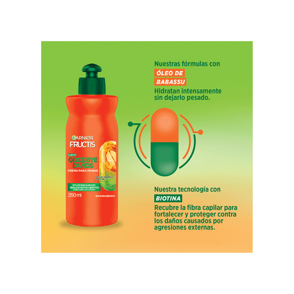 Crema Para Peianr Fructis Good Bye Daños x 250 ml alt