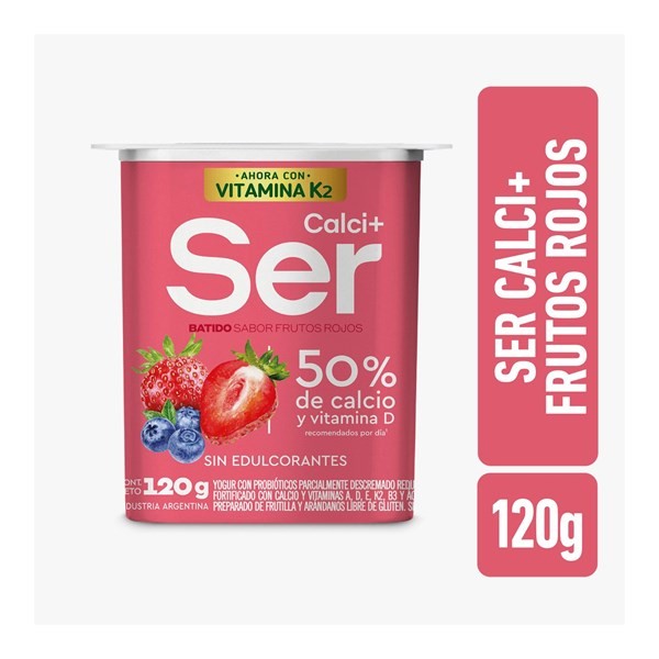 Yogur Batido Descremado Calci+ser De Frutos Rojos En Pote 120 G. #1