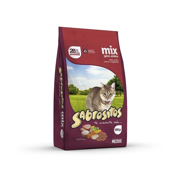 Alimento Sabrositos Gato Mix P,c,v 500g #1