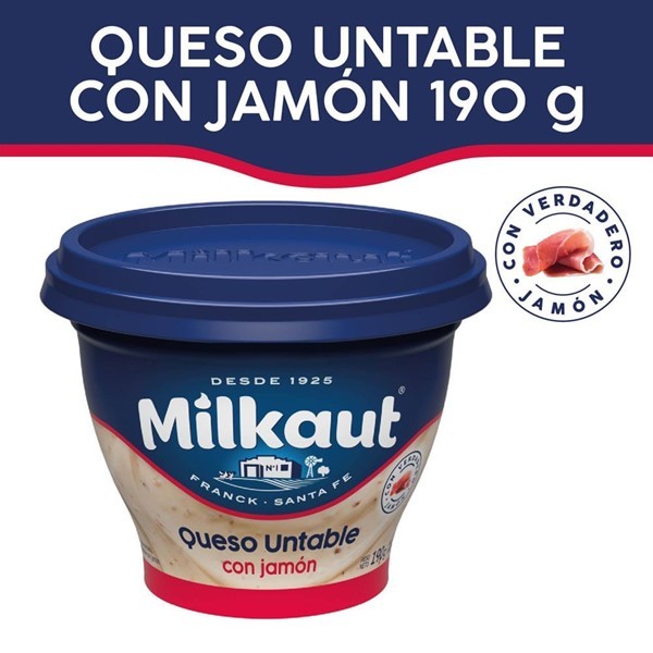 Queso Untable Milkaut Jamon Pote 190 Gr #1