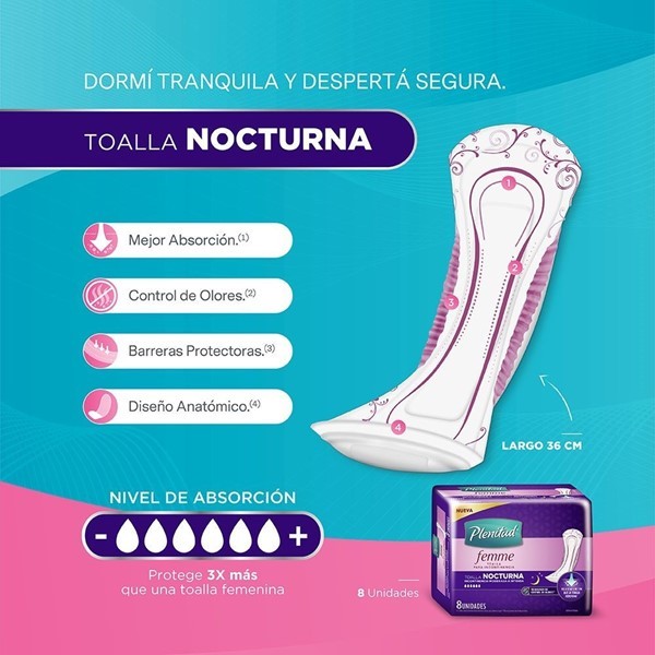 Toalla Nocturna Plenitud Femme (8 Unidades) alt