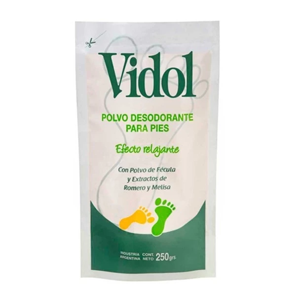 Vidol Fécula Hipoalergénica Para Pies Doy Pack 250g