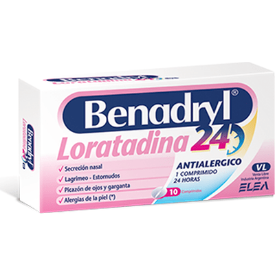 Antialérgico Benadryl 24 Comprimidos X 10u alt