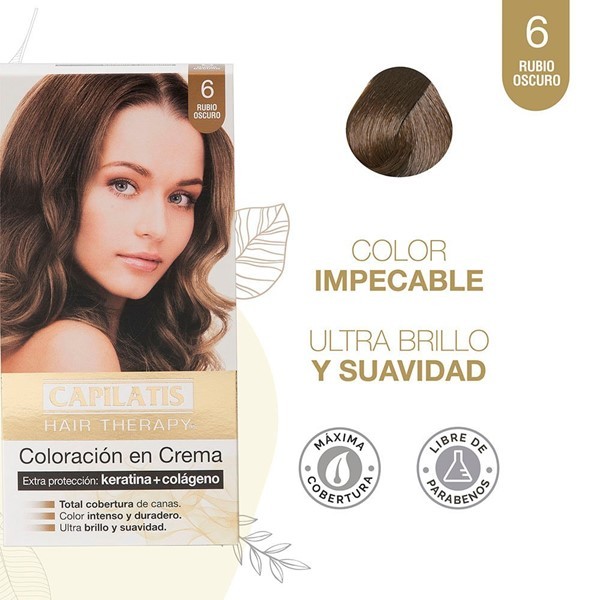 Capilatis Kit Coloración en Crema Rubio Oscuro N°6 alt