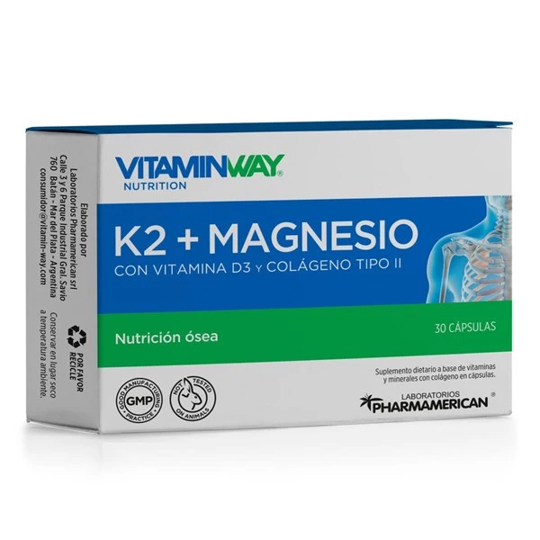 Vitamin Way Vitaminas Y Minerales K2 + Magnesio (30 Cápsulas)
