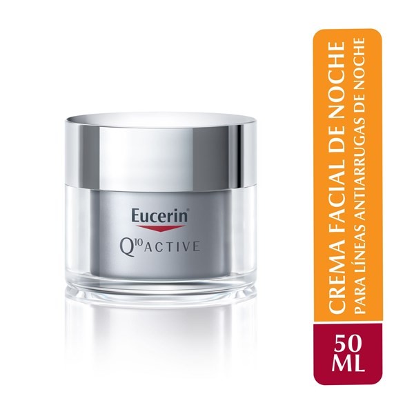 Crema Facial Antiarrugas de Noche Eucerin Q10 Active Para Piel Seca x 50 ml