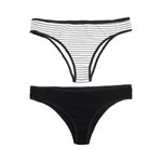 Bombacha Vedetina Wav Rayada Y Negra x 2 un Talle l #1