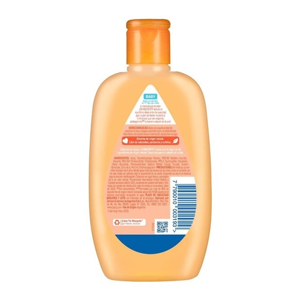 Johnsons Baby Baño Liquido de La Cabeza a Los Pies 200 ml alt
