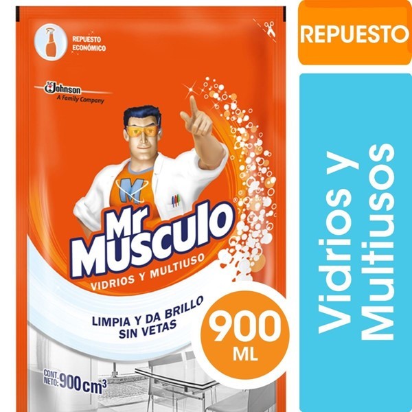 Mr Musculo Limpiador Vidrios Y Multiuso Doypack 900 ml alt