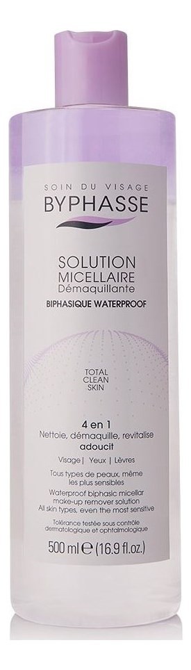 Byphasse Solución Micelar Desmaquillante Bifásica Waterproof 500 ml #1