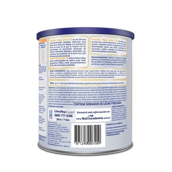 Nutrilon Fórmula Láctea Pepti Jr He 400 grs alt