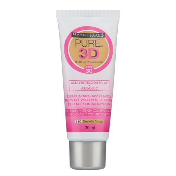 Maybelline Base De Maquillaje Pure Makeup 3d 30ml | Destello Dorado #1
