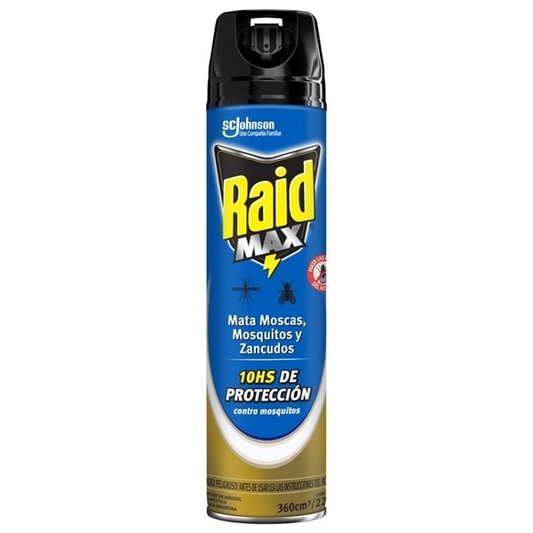 Insecticida Raid Max Mata Moscas Y Mosquitos en Aerosol 360 ml alt