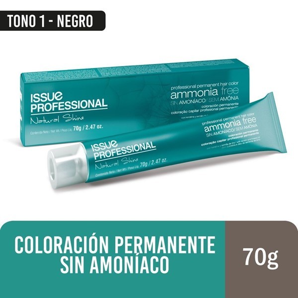Issue Tintura Profesiona Natural Shine Pomo Ammonia Free Color N°1 Negro #1